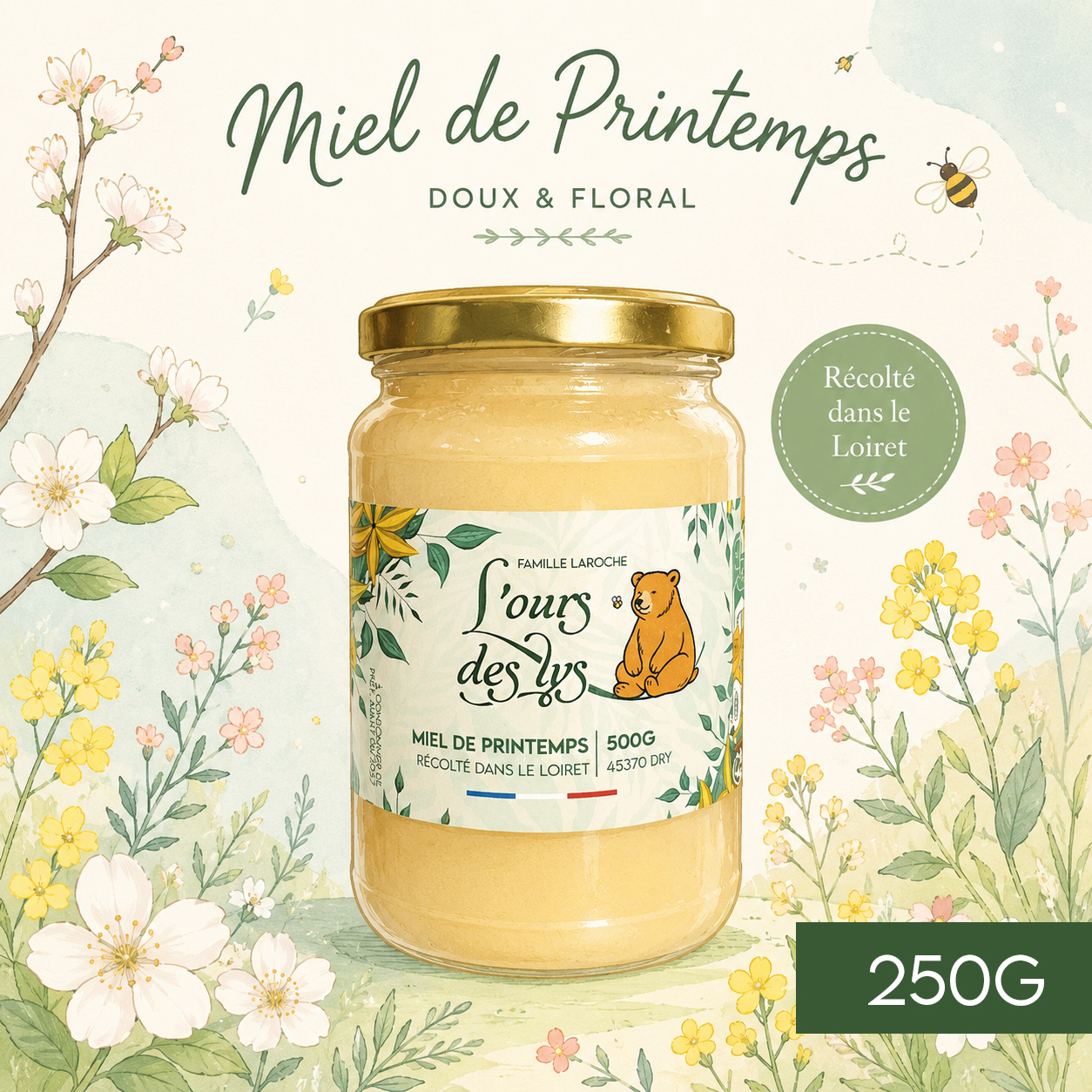 miel de printemps de sologne 250g colza et fleurs miel de printemps de sologne 250g colza et fleurs
