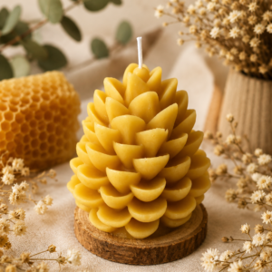 Bougie pomme de pin - pure cire d'abeille (opercule)